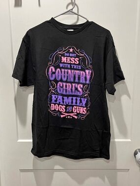 Delta Black Tee with Pink and Purple Country Girls Graphic